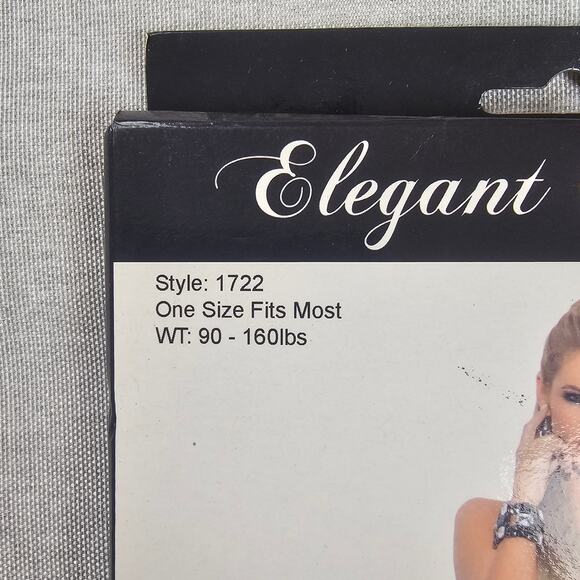 New Elegant Moments Fishnet Pantyhose One Size  Black Tights Lingerie Costume - Picture 6 of 7